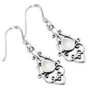 Mother of Pearl Drop Silver Earrings, e425